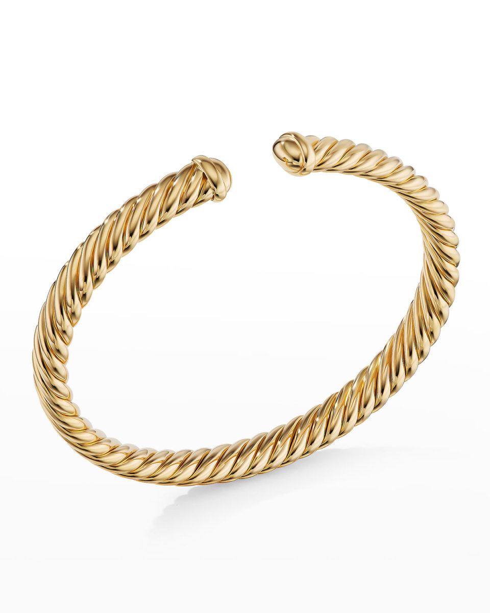 7mm Cablespira Oval Bracelet in 18k Gold, Size L